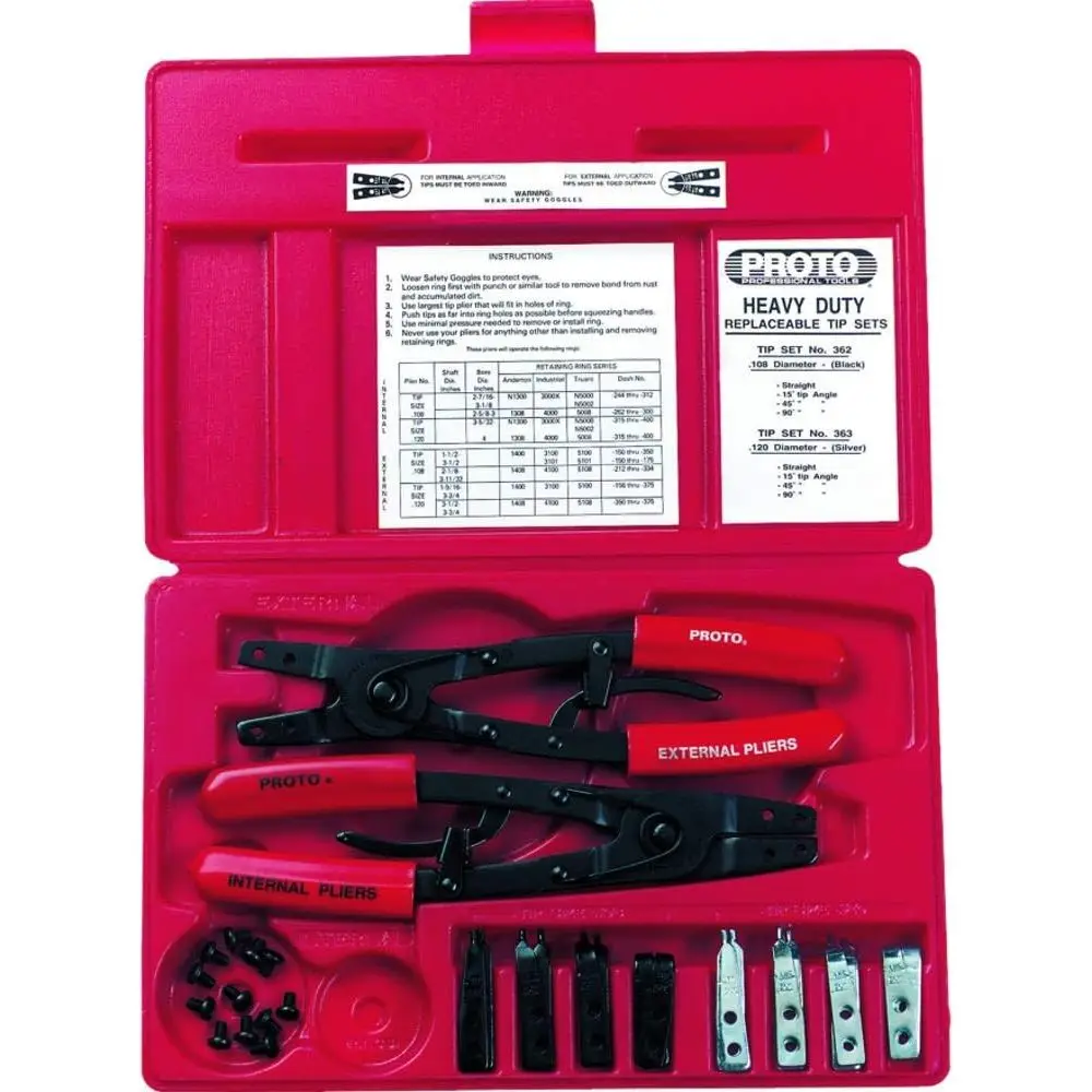 18-Piece Large Pliers Set with Replaceable Tips