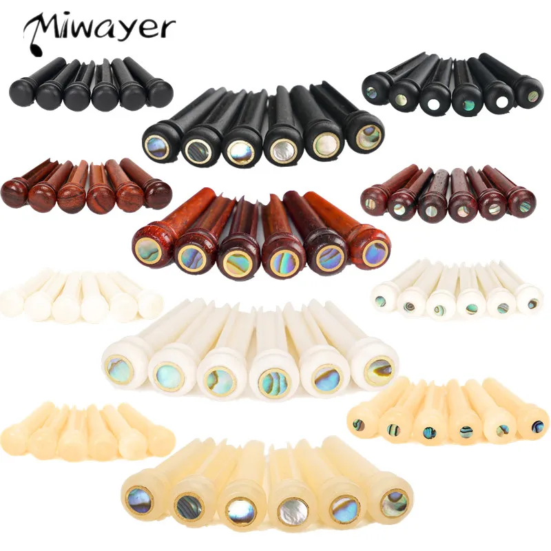 Miwayer Acoustic Guitar Bridge Pins of Various Styles 6pcs , Cow Bone/Ebony/Cocoapolo Wood Guitar Fixed String Nails
Miwayer Acoustic Guitar Bridge Pins of Various Styles 6pcs , Cow Bone/Ebony/Cocoapolo Wood Guitar Fixed String Nails