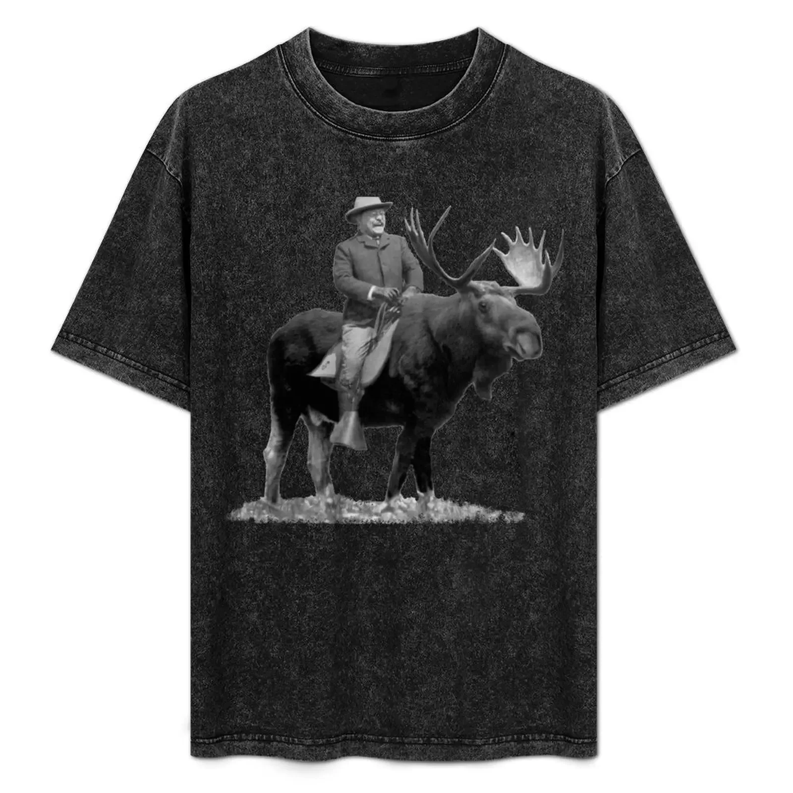 Teddy Roosevelt Riding A Bull Moose T-Shirt Summer Casual Loose T-Shirt
Teddy Roosevelt Riding A Bull Moose T-Shirt Summer Casual Loose T-Shirt