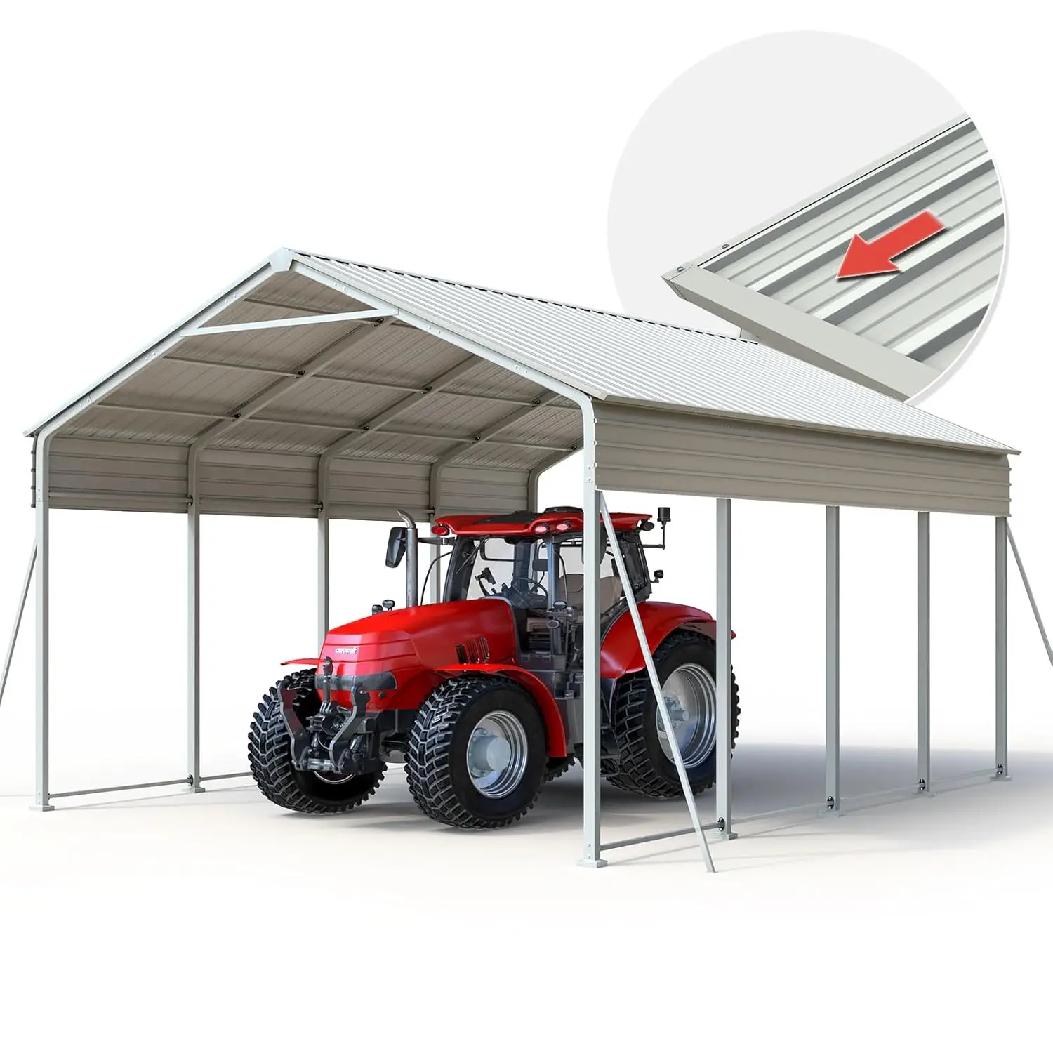 Heavy Duty 12x21 FT Vertical Roof Metal Carport, Pre-Drilled All Weather Car Shelter for Boat, Vehicles & Farm, Customized
Heavy Duty 12x21 FT Vertical Roof Metal Carport, Pre-Drilled All Weather Car Shelter for Boat, Vehicles & Farm, Customized