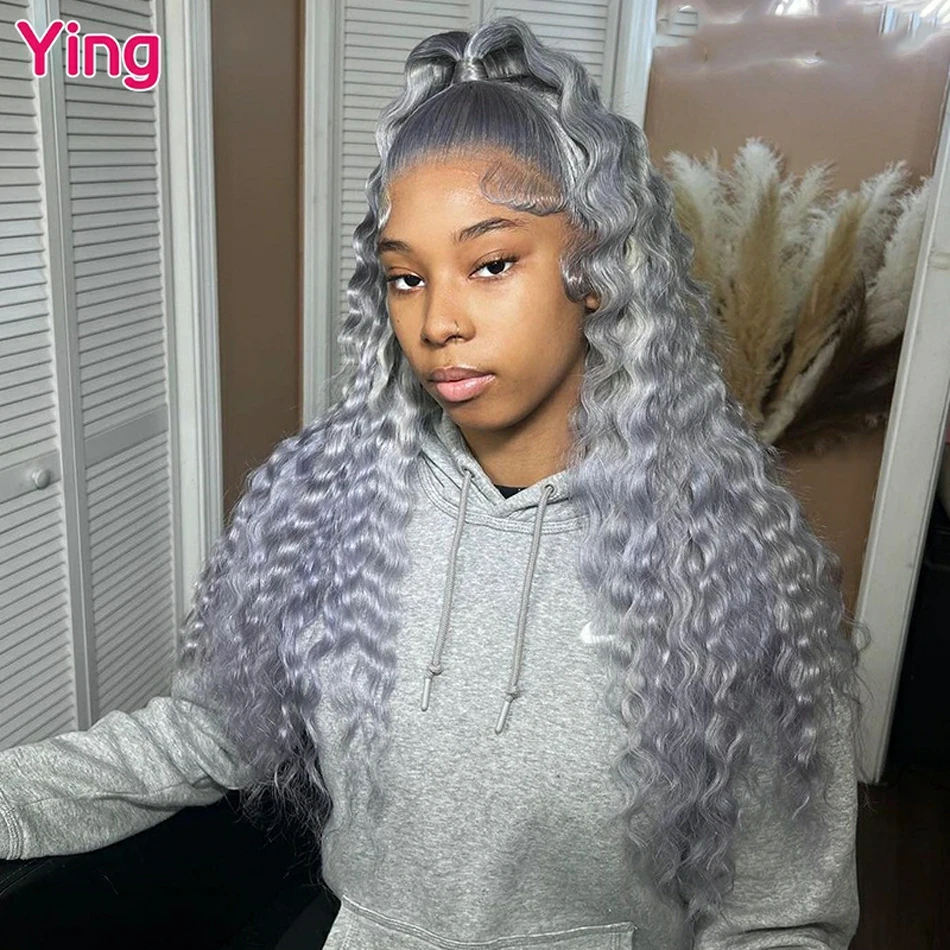 613 Curly Light Grey Lace Front Human Hair Wigs 200% Deep Wave 13x6 13×4 Water Wave Color Transparent Lace Frontal Wigs of Wowen
613 Curly Light Grey Lace Front Human Hair Wigs 200% Deep Wave 13x6 13×4 Water Wave Color Transparent Lace Frontal Wigs of Wowen