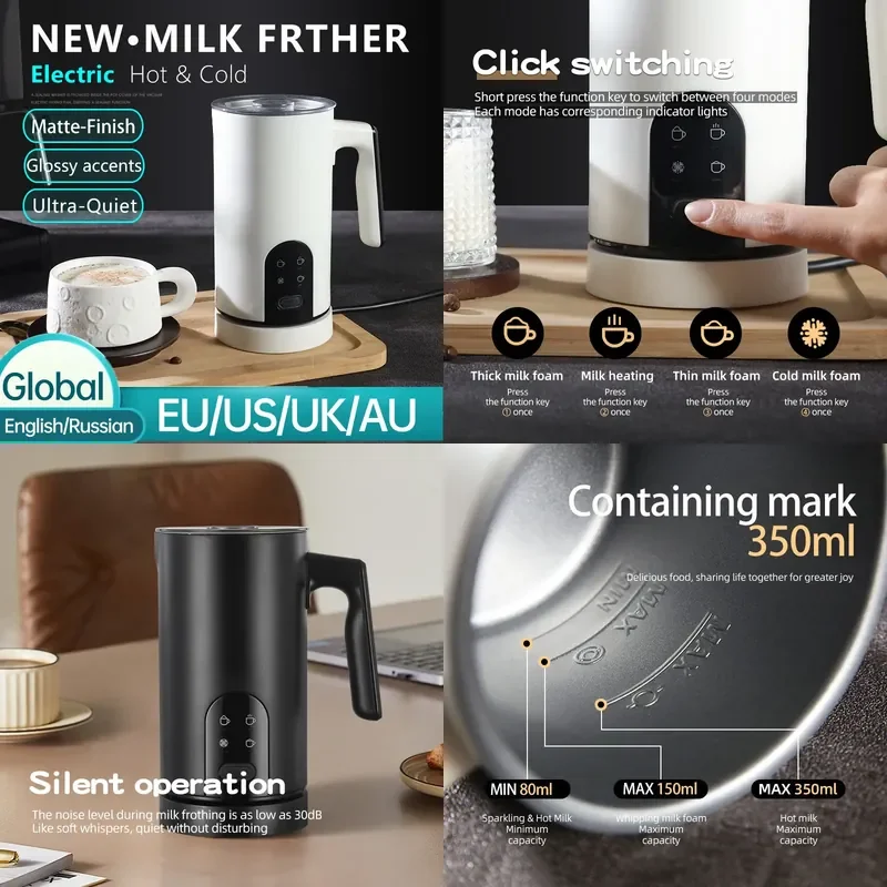 Cross-border commercial automatic milk frother mini coffee machine modern simple hot and cold electric milk frother
Cross-border commercial automatic milk frother mini coffee machine modern simple hot and cold electric milk frother