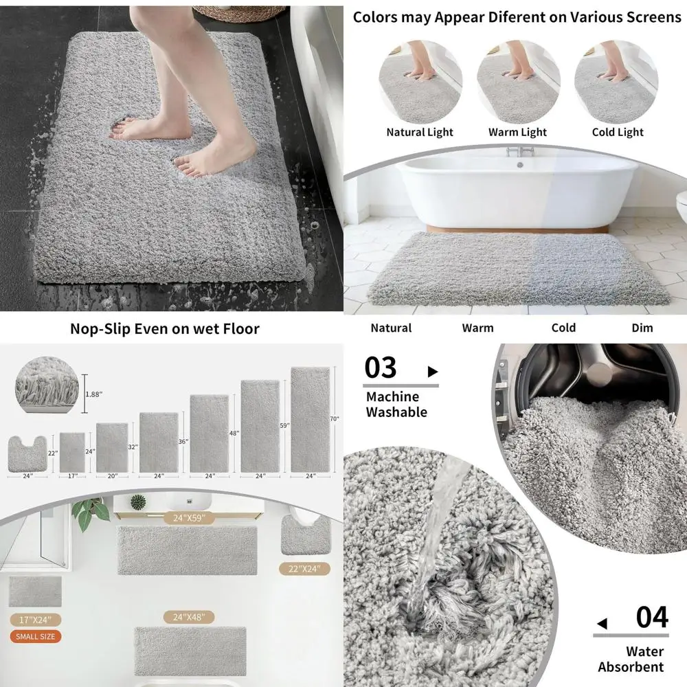 Плюшевый нескользящий коврик для ванной 24x59, моющийся, роскошный, впитывающий, для пола в ванной, душа и раковины
Плюшевый нескользящий коврик для ванной 24x59, моющийся, роскошный, впитывающий, для пола в ванной, душа и раковины