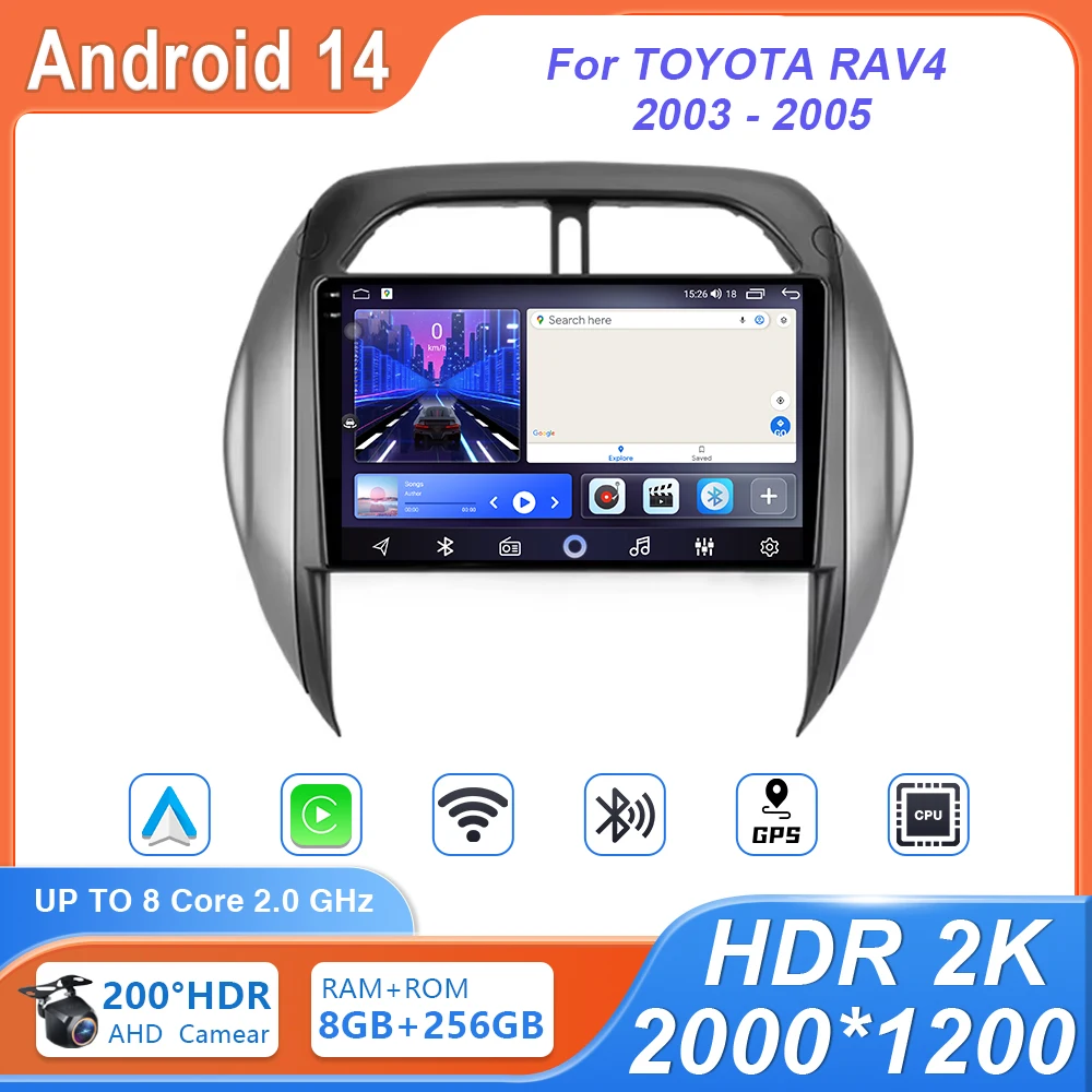 Android 14 For TOYOTA RAV4 2003 2004 2005 Multimedia Stereo Head Unit Car Player Dash Cam GPS Auto Radio Navigation No 2din DVD
Android 14 For TOYOTA RAV4 2003 2004 2005 Multimedia Stereo Head Unit Car Player Dash Cam GPS Auto Radio Navigation No 2din DVD