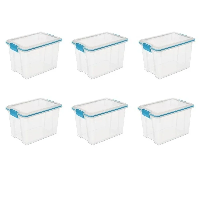 6 Pack Hot Sale.Storage Bin with Lid, Blue, 6 Count 20 Quart Gasket Box, Weather-Resistant Clear.NEW
6 Pack Hot Sale.Storage Bin with Lid, Blue, 6 Count 20 Quart Gasket Box, Weather-Resistant Clear.NEW