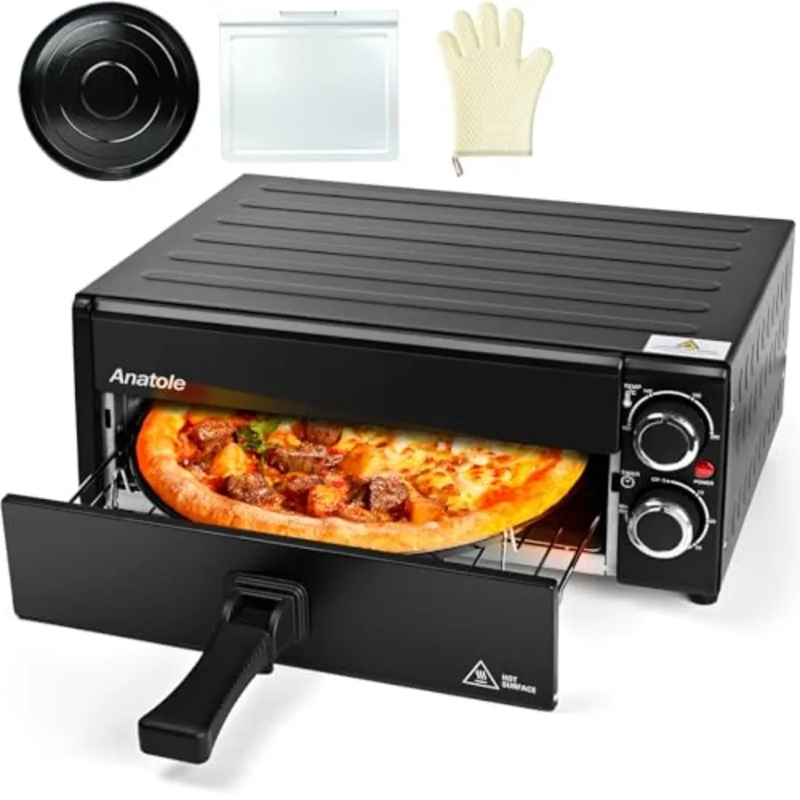 Electric Pizza Oven 12" 1800W Indoor Countertop Pizza Maker Time Temperature Adjustable Multifunctional Pizza Cooker with Remov
Electric Pizza Oven 12" 1800W Indoor Countertop Pizza Maker Time Temperature Adjustable Multifunctional Pizza Cooker with Remov