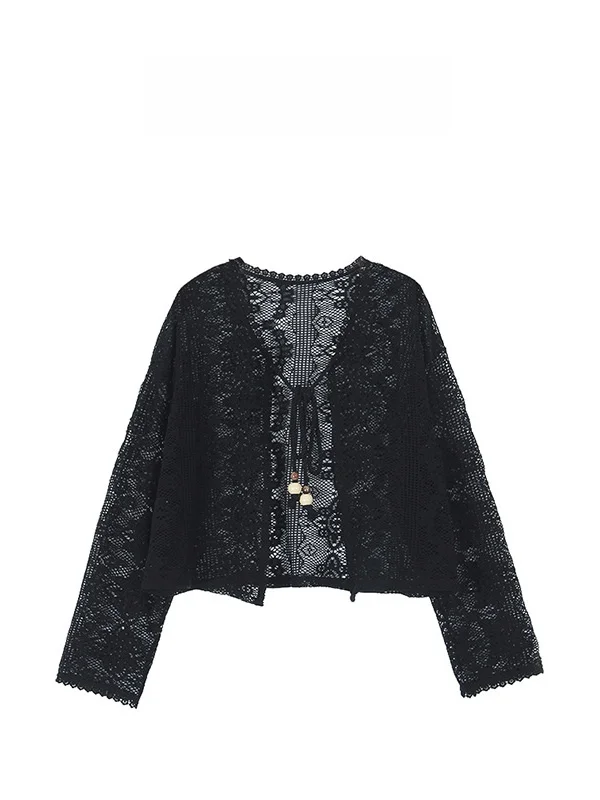 Женский летний кардиган Passion Vintage с ажурной вязкой, свободного кроя, с длинными рукавами, из полиэфирного волокна, устойчивого к деформации.
Женский летний кардиган Passion Vintage с ажурной вязкой, свободного кроя, с длинными рукавами, из полиэфирного волокна, устойчивого к деформации.