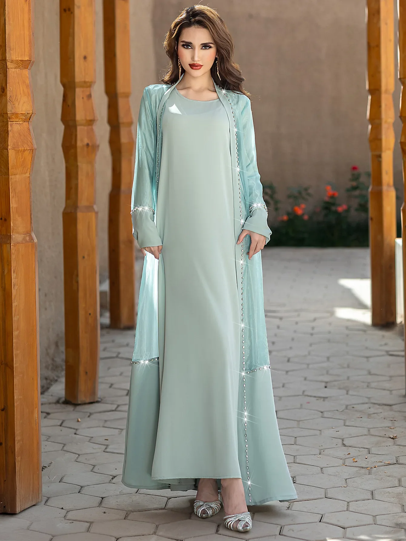 Eid Mubarak Djellaba Diamonds Kimono Abaya Muslim Women 2 Piece Dress Set Dubai Kaftan Morocco Femme Robe Islam Clothing Ramadan
Eid Mubarak Djellaba Diamonds Kimono Abaya Muslim Women 2 Piece Dress Set Dubai Kaftan Morocco Femme Robe Islam Clothing Ramadan