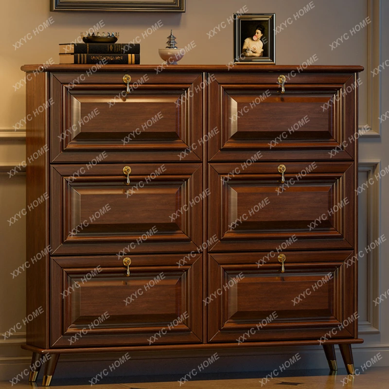 Solid Wood Ultra-Thin Shoe Cabinet Home Doorway Retro Porch Cabinet against the Wall
Solid Wood Ultra-Thin Shoe Cabinet Home Doorway Retro Porch Cabinet against the Wall