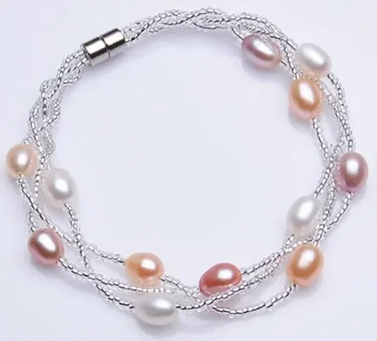 YWYC 6-7mm Rice Shape Freshwater Cultured Pearls Bracelet for Women Multi-Layer Pearl Jewelry With Magnetic Buckle Bracelets
YWYC 6-7mm Rice Shape Freshwater Cultured Pearls Bracelet for Women Multi-Layer Pearl Jewelry With Magnetic Buckle Bracelets