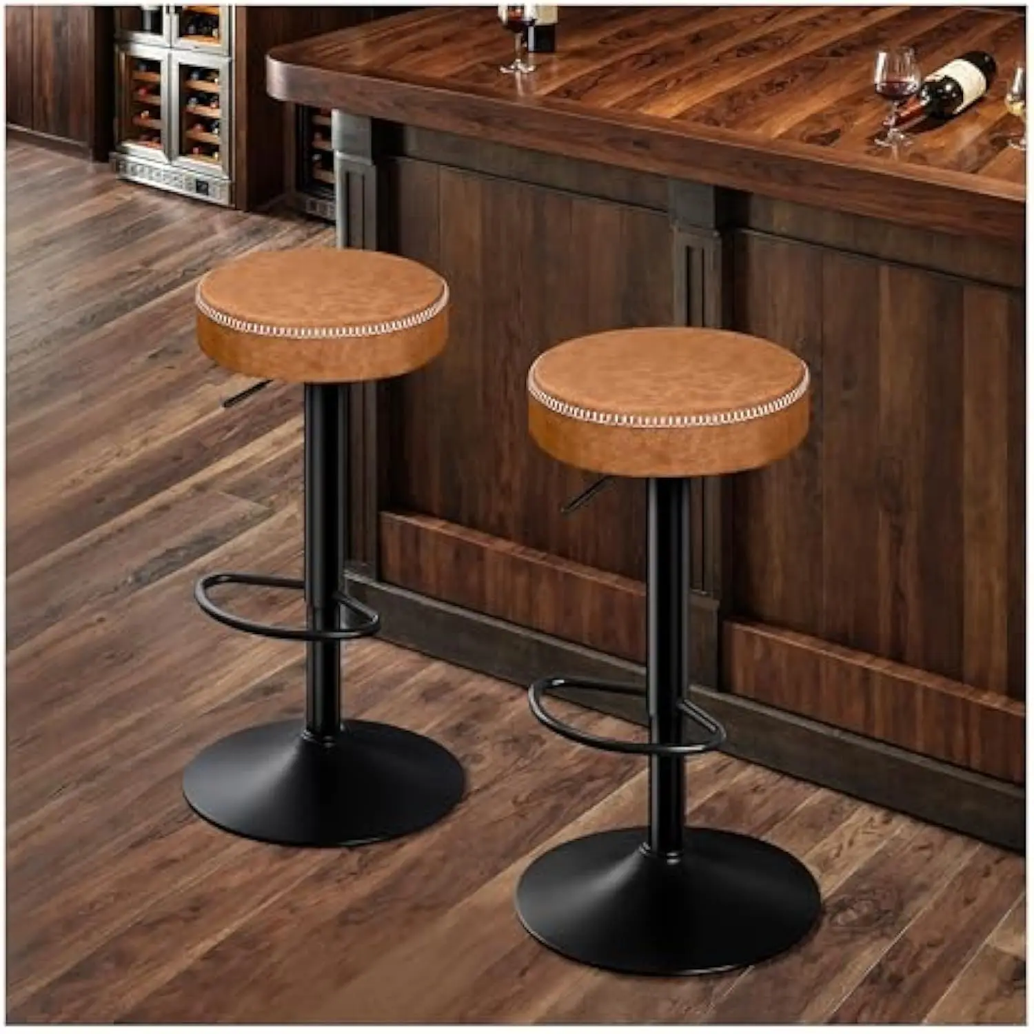 Tall Bar Stools Set of 2 Modern Microfiber Leather Bar Height Stools with Round Seat 360 ° Swivel Backless Counter Stools Adjust
Tall Bar Stools Set of 2 Modern Microfiber Leather Bar Height Stools with Round Seat 360 ° Swivel Backless Counter Stools Adjust