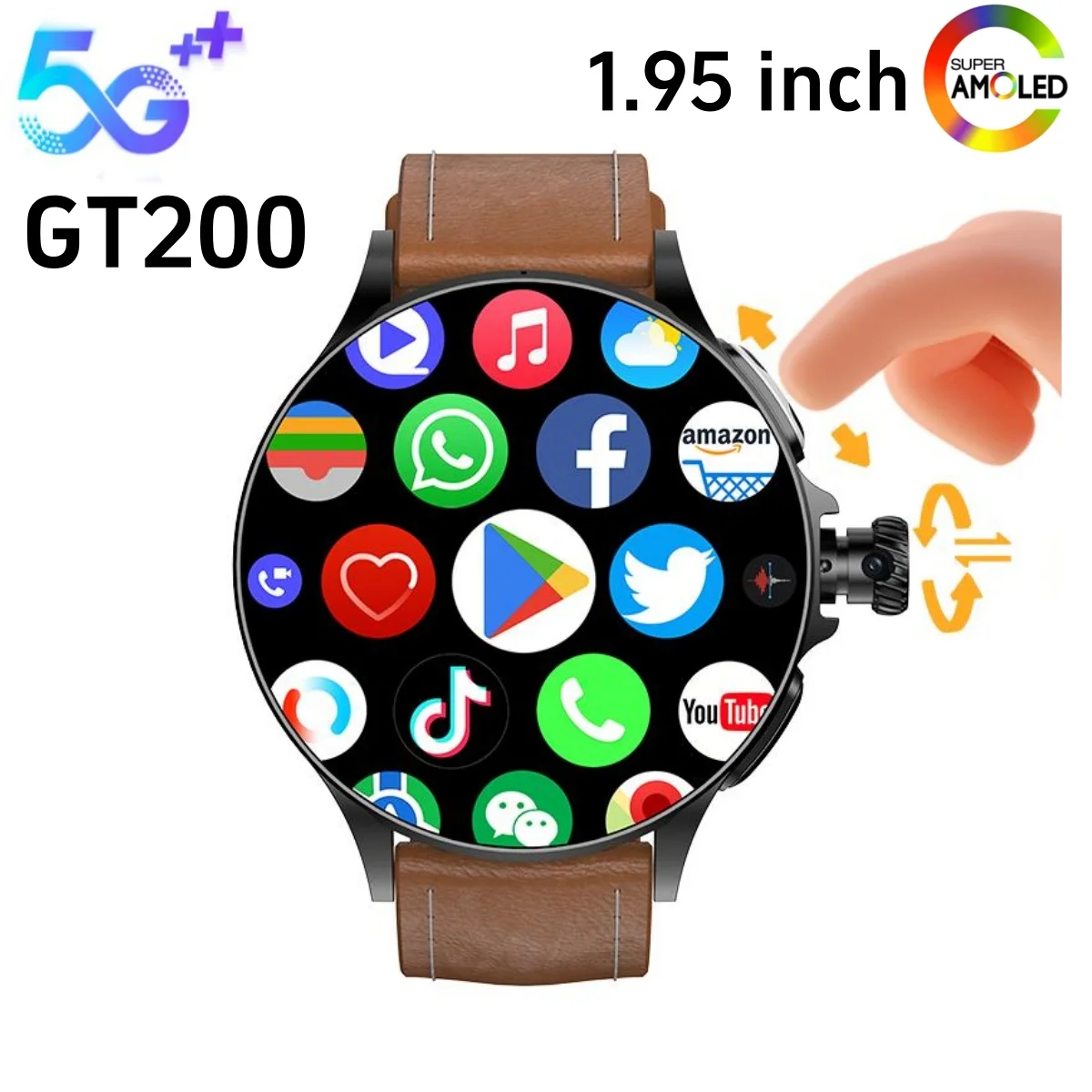 Новые умные часы GT200 4G Android 9.0 Система GPS WIFI SIM-карта 1,95-дюймовый AMOLED-экран Вращающаяся камера Сенсорный энкодер Смарт-часы для мужчин
Новые умные часы GT200 4G Android 9.0 Система GPS WIFI SIM-карта 1,95-дюймовый AMOLED-экран Вращающаяся камера Сенсорный энкодер Смарт-часы для мужчин