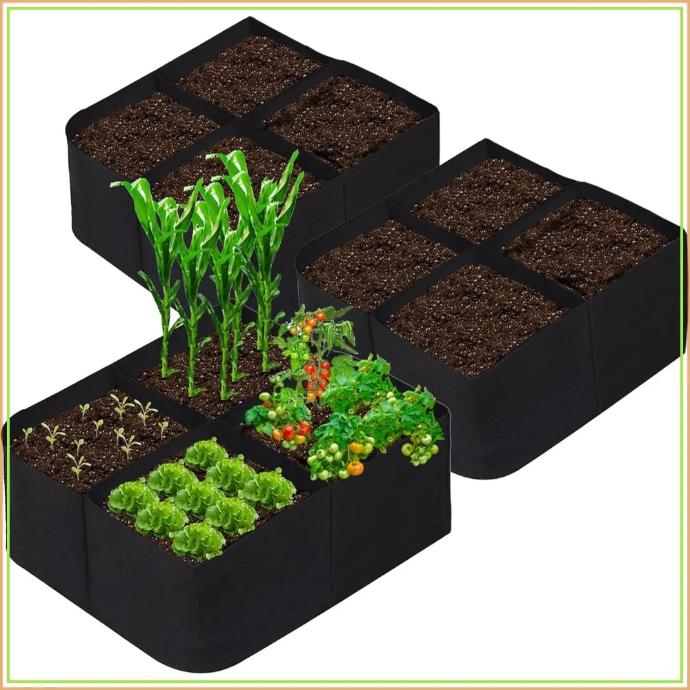 3-Pack Fabric Raised Garden Beds, 2x2 ft 4 Grids Plant Grow Bags for Vegetables, Flowers, Potatoes, Outdoor Use
3-Pack Fabric Raised Garden Beds, 2x2 ft 4 Grids Plant Grow Bags for Vegetables, Flowers, Potatoes, Outdoor Use