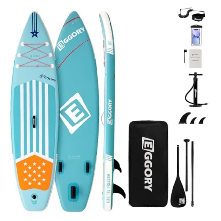 Inflatable Paddle Board, Stand Up Paddle Board Set, Extra Wide SUP Board with Removable Fin, Floating Paddle, Hand Pump, Waterp
Inflatable Paddle Board, Stand Up Paddle Board Set, Extra Wide SUP Board with Removable Fin, Floating Paddle, Hand Pump, Waterp