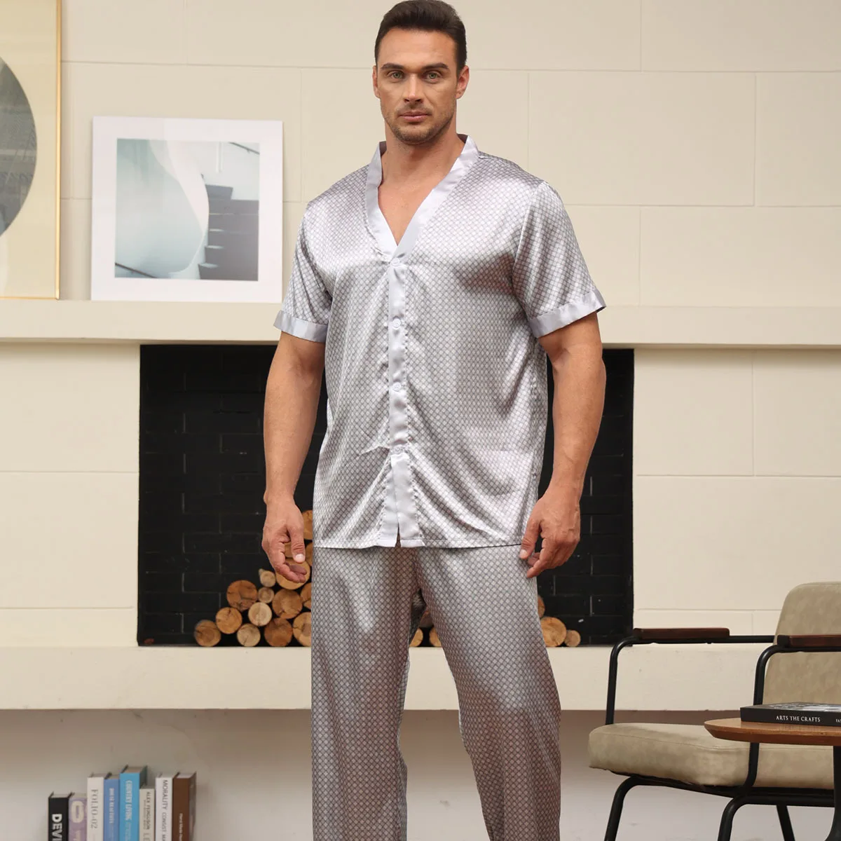Men Plus Size 3Xl 4Xl 5Xl Sleepwear Satin Home Clothes Short Sleeve Pijama De Hombre Conjunto Loose Loungewear Print 2Pcs Outfit
Men Plus Size 3Xl 4Xl 5Xl Sleepwear Satin Home Clothes Short Sleeve Pijama De Hombre Conjunto Loose Loungewear Print 2Pcs Outfit