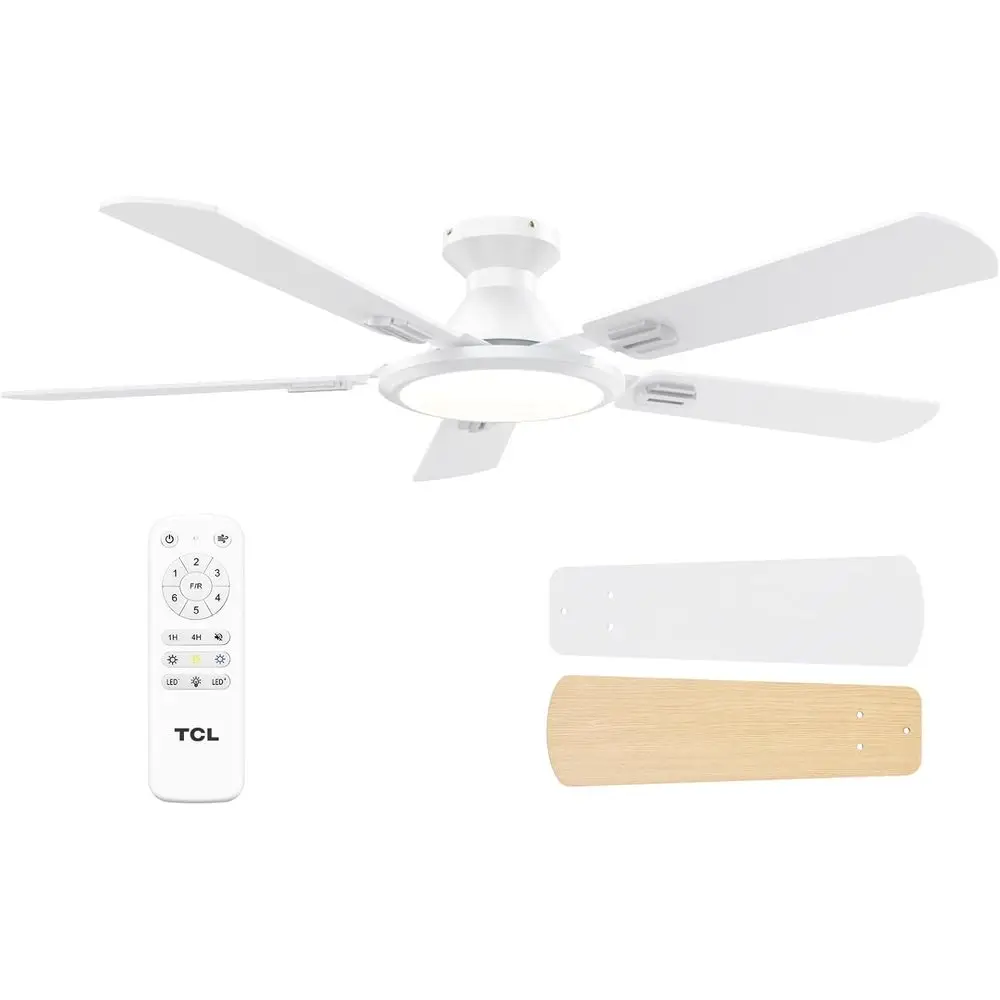 52 Low Profile Ceiling Fan with Light and Remote, White, DC Motor, 6 Speeds for Living Room or Bedroom
52 Low Profile Ceiling Fan with Light and Remote, White, DC Motor, 6 Speeds for Living Room or Bedroom