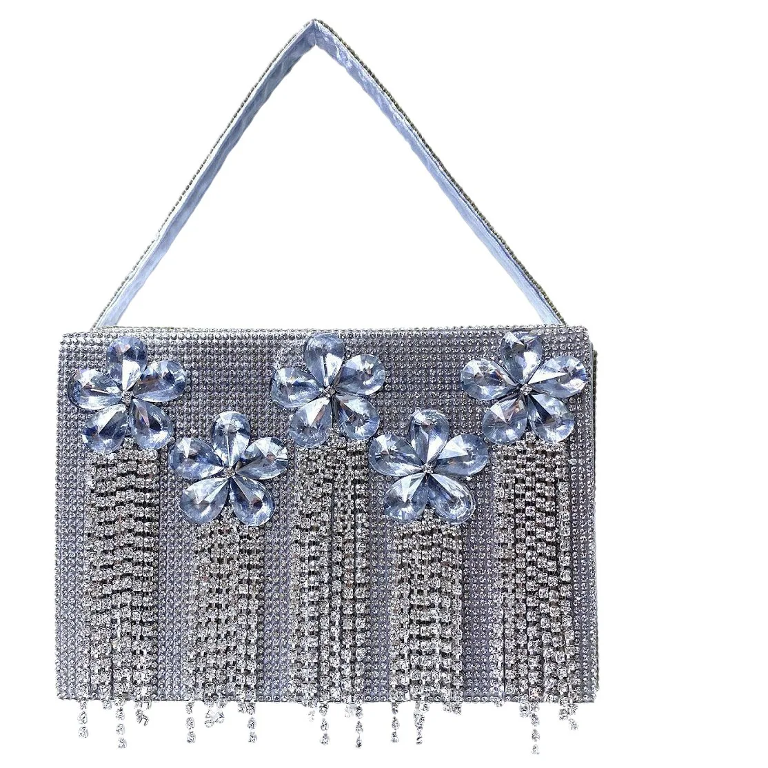 Fringed Rhinestone Silver Bar Party Birthday Wedding Banquet Evening Dinner Bag Metallic Foil Party Clutch with Detachable Strap
Fringed Rhinestone Silver Bar Party Birthday Wedding Banquet Evening Dinner Bag Metallic Foil Party Clutch with Detachable Strap