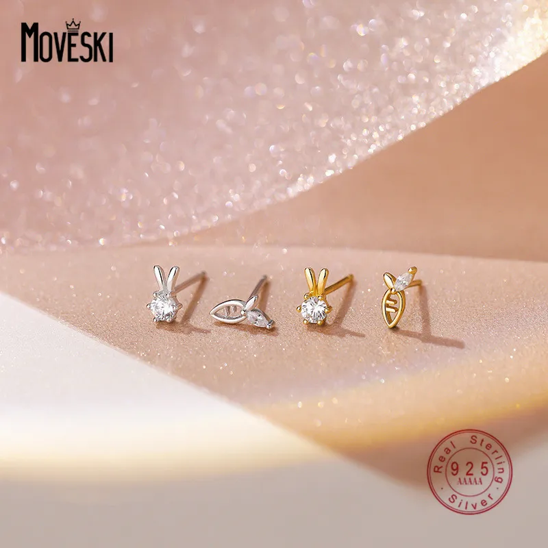MOVESKI 925 Sterling Silver Asymmetric Cute Rabbit Radish Stud Earrings Women Small Simple Birthday Gift Jewelry
MOVESKI 925 Sterling Silver Asymmetric Cute Rabbit Radish Stud Earrings Women Small Simple Birthday Gift Jewelry