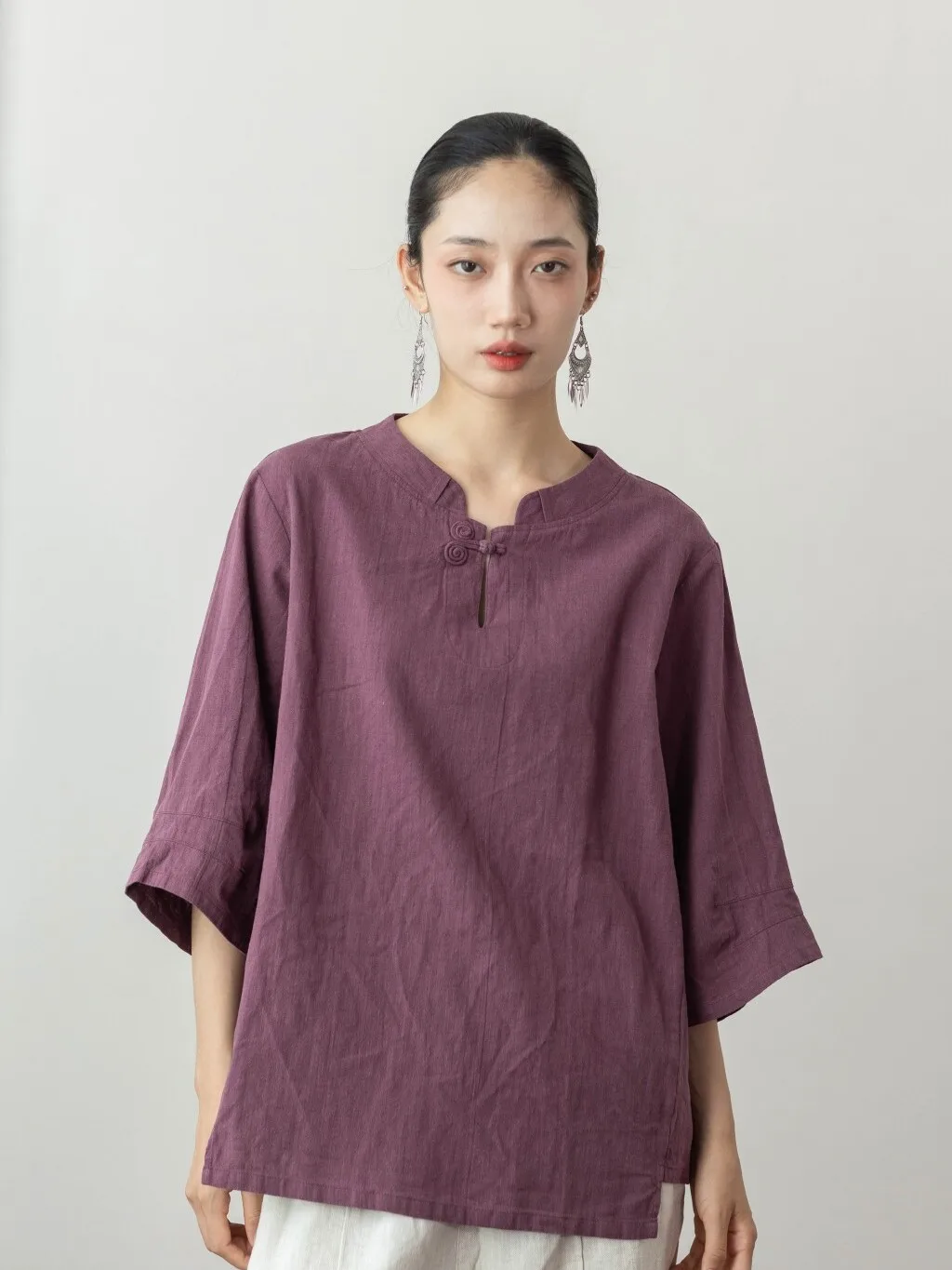 Comfortable Cotton Linen Wide Sle Pure Color Overhead irt Vintage Romantic Aosphere Original Design Women's Faion
Comfortable Cotton Linen Wide Sle Pure Color Overhead irt Vintage Romantic Aosphere Original Design Women's Faion