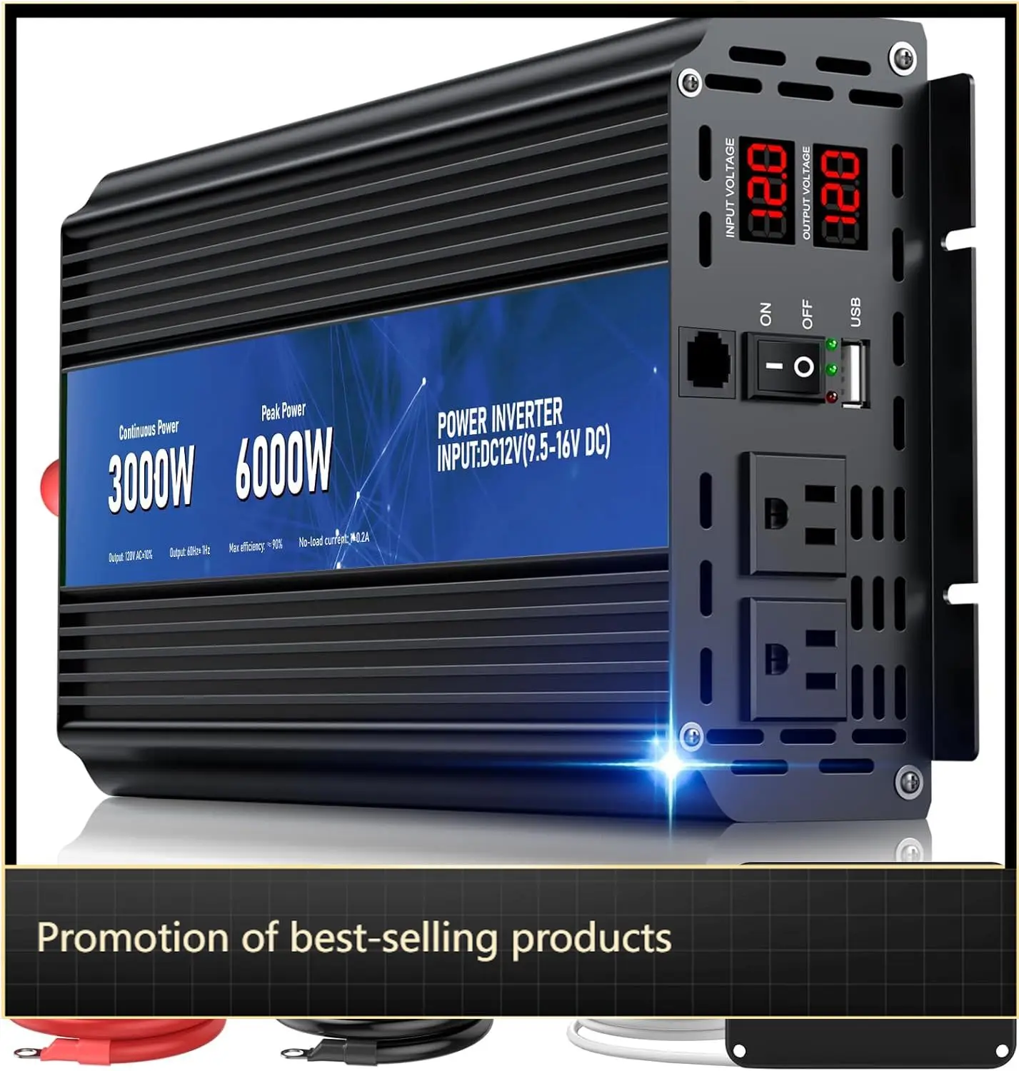 Power Inverter 12V DC To 110V 120V AC Converter 6000W Peak LCD Display Remote Control Dual AC Outlets USB Port For RV Truck Sola
Power Inverter 12V DC To 110V 120V AC Converter 6000W Peak LCD Display Remote Control Dual AC Outlets USB Port For RV Truck Sola