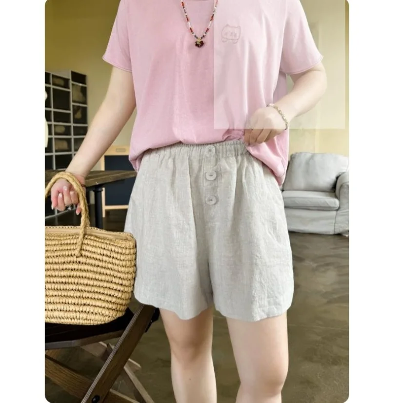 Summer 2026 Women's Casual Cotton Linen Harlan Pants Wide Leg Short Trousers Artistic Style Commute Simple Design Natural Waist
Summer 2026 Women's Casual Cotton Linen Harlan Pants Wide Leg Short Trousers Artistic Style Commute Simple Design Natural Waist