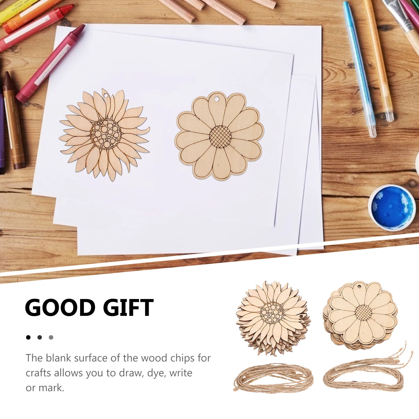 20 Pcs Wood Slices DIY Crafts Unfinished Blank Wood Pieces Flower Shape Sunflower Wooden Chips Decorative Supplies
20 Pcs Wood Slices DIY Crafts Unfinished Blank Wood Pieces Flower Shape Sunflower Wooden Chips Decorative Supplies