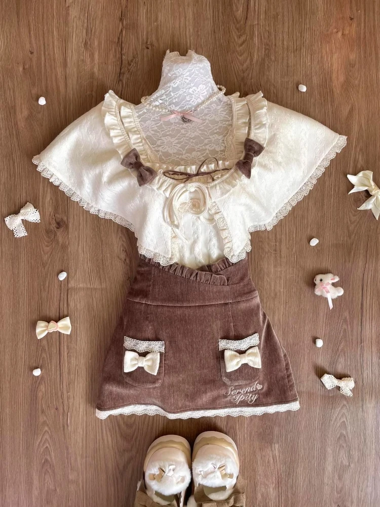 Summer Sweet Elegant Women Clothes Kawaii 3 Piece Set Y2k Lace Design Tops + High Waist Skirt Female Bow Chic Birthday Outfits
Summer Sweet Elegant Women Clothes Kawaii 3 Piece Set Y2k Lace Design Tops + High Waist Skirt Female Bow Chic Birthday Outfits