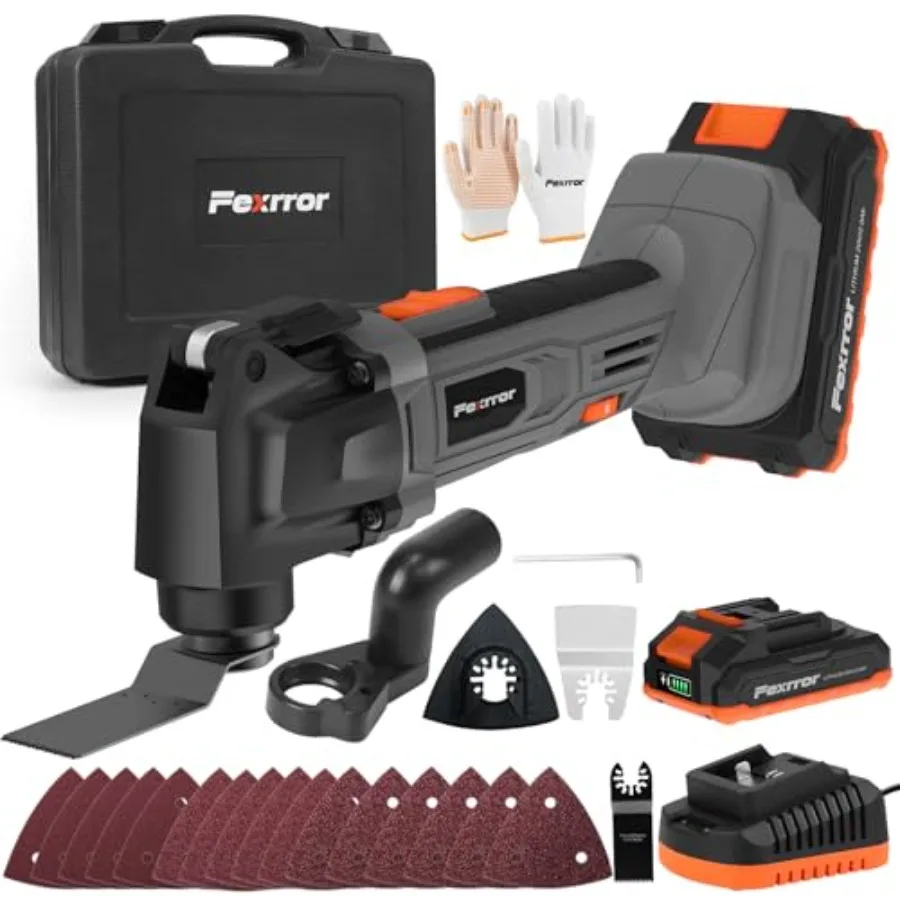 Cordless Oscillating Tool 20V Oscillating Multi Tool with 2000mAh Battery 8000-19000RPM 6 Variable Speed Dust Port 3.2° Oscilla
Cordless Oscillating Tool 20V Oscillating Multi Tool with 2000mAh Battery 8000-19000RPM 6 Variable Speed Dust Port 3.2° Oscilla