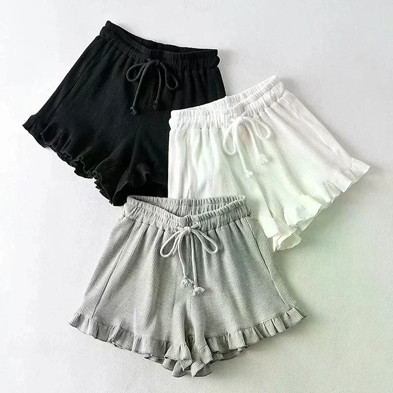 Women's Lace Waffle Shorts Elastic Waist Summer Casual Female Hot Pants Daily Sweatpants
Women's Lace Waffle Shorts Elastic Waist Summer Casual Female Hot Pants Daily Sweatpants