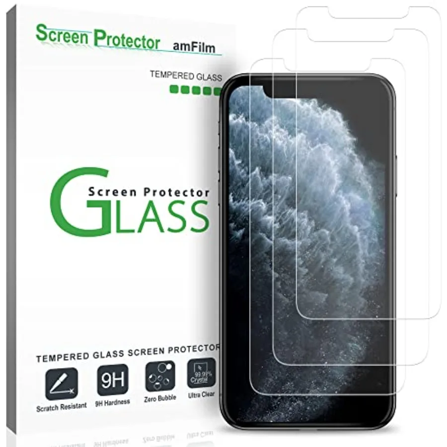 Glass Screen Protector for iPhone 11 Pro, iPhone XS/X with Easy Installation Tray, Tempered Glass, Pack of 3
Glass Screen Protector for iPhone 11 Pro, iPhone XS/X with Easy Installation Tray, Tempered Glass, Pack of 3