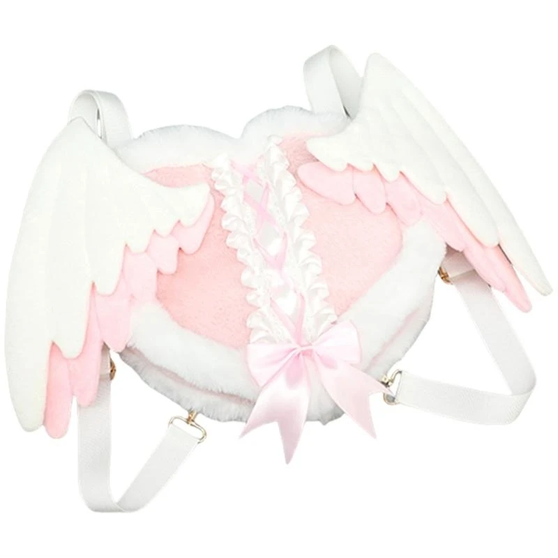 2000s Angel Heart Backpack Bag Plush Fashion Shoulders Bag with Detachable Angel Wing for Daily Travel Cosplay Props Bag
2000s Angel Heart Backpack Bag Plush Fashion Shoulders Bag with Detachable Angel Wing for Daily Travel Cosplay Props Bag
