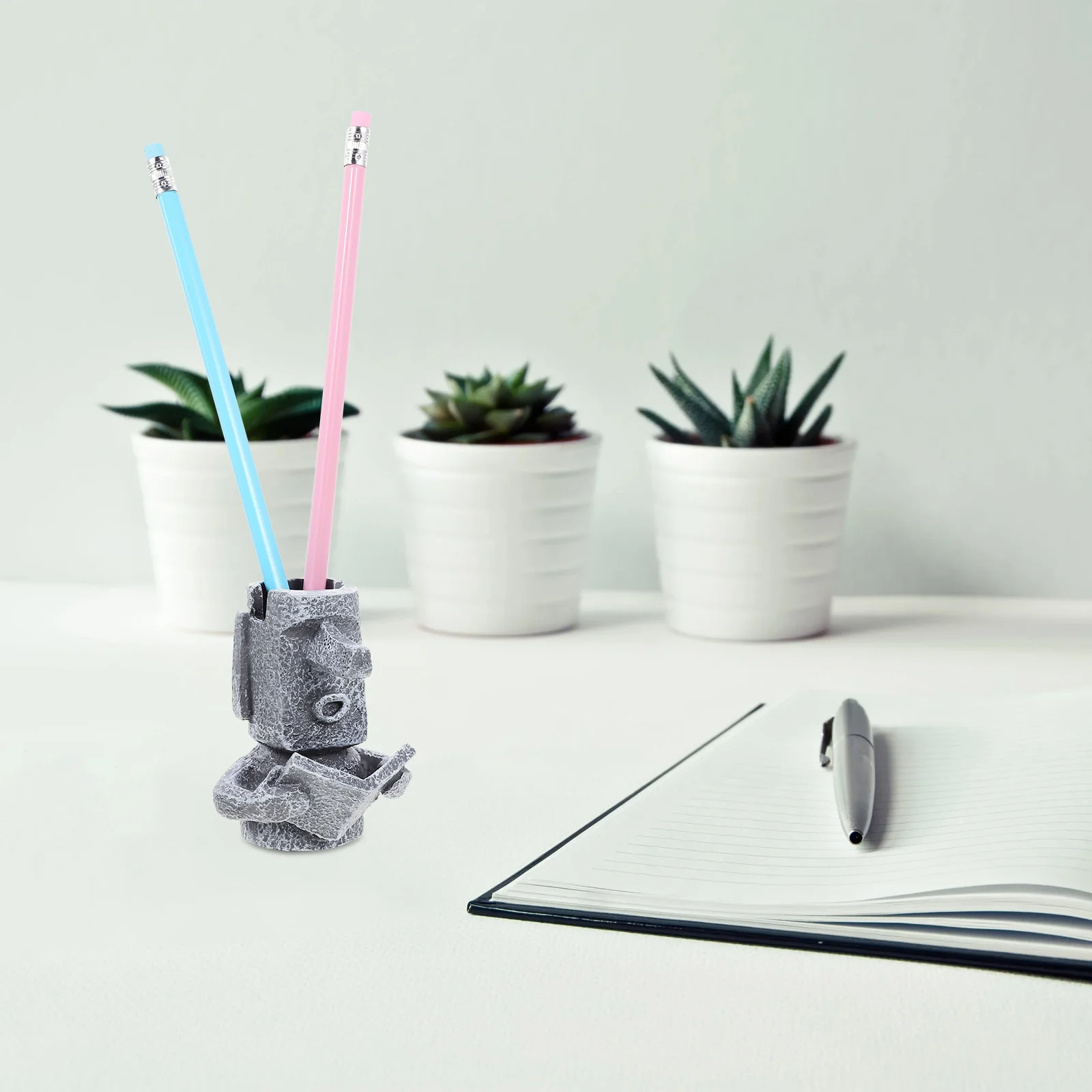 1Pcs Moai Stone Figure Resin Pen Holder Eyeglasses Rack Stationery Container Desktop Organizer Creative Table Decor 
1Pcs Moai Stone Figure Resin Pen Holder Eyeglasses Rack Stationery Container Desktop Organizer Creative Table Decor