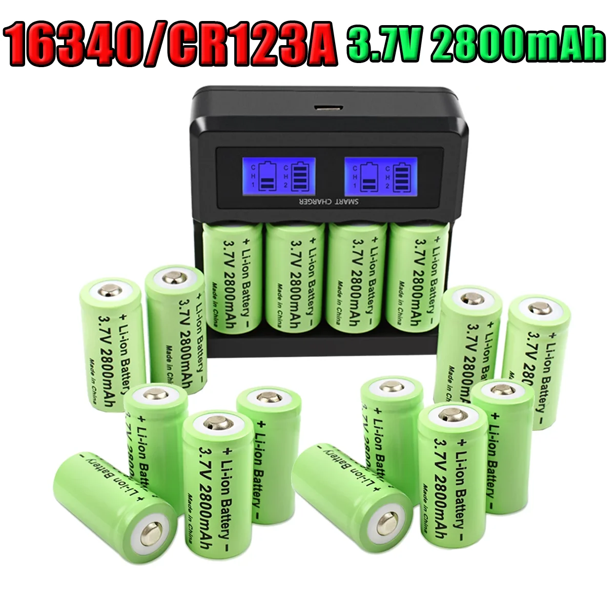2800mAh Rechargeable 3.7V Li-ion 16340 Batteries CR123A Battery for LED Flashlight Travel Wall Charger 16340 CR123A Battery
2800mAh Rechargeable 3.7V Li-ion 16340 Batteries CR123A Battery for LED Flashlight Travel Wall Charger 16340 CR123A Battery