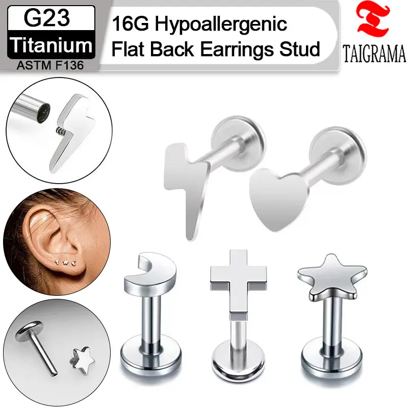 2PCS G23 Titanium 16G Flat Back Labret Stud Internally Threaded Cartilage Lip Piercing Hypoallergenic Helix Conch Lobes Earring
2PCS G23 Titanium 16G Flat Back Labret Stud Internally Threaded Cartilage Lip Piercing Hypoallergenic Helix Conch Lobes Earring