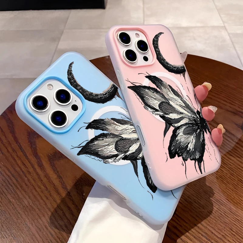 Magnet Fashion Trend Cool Black Crescent Ink Butterfly Phone Case For IPhone 16 15 14 13 12 11ProMax Phone Shockproof Case Cover
Magnet Fashion Trend Cool Black Crescent Ink Butterfly Phone Case For IPhone 16 15 14 13 12 11ProMax Phone Shockproof Case Cover