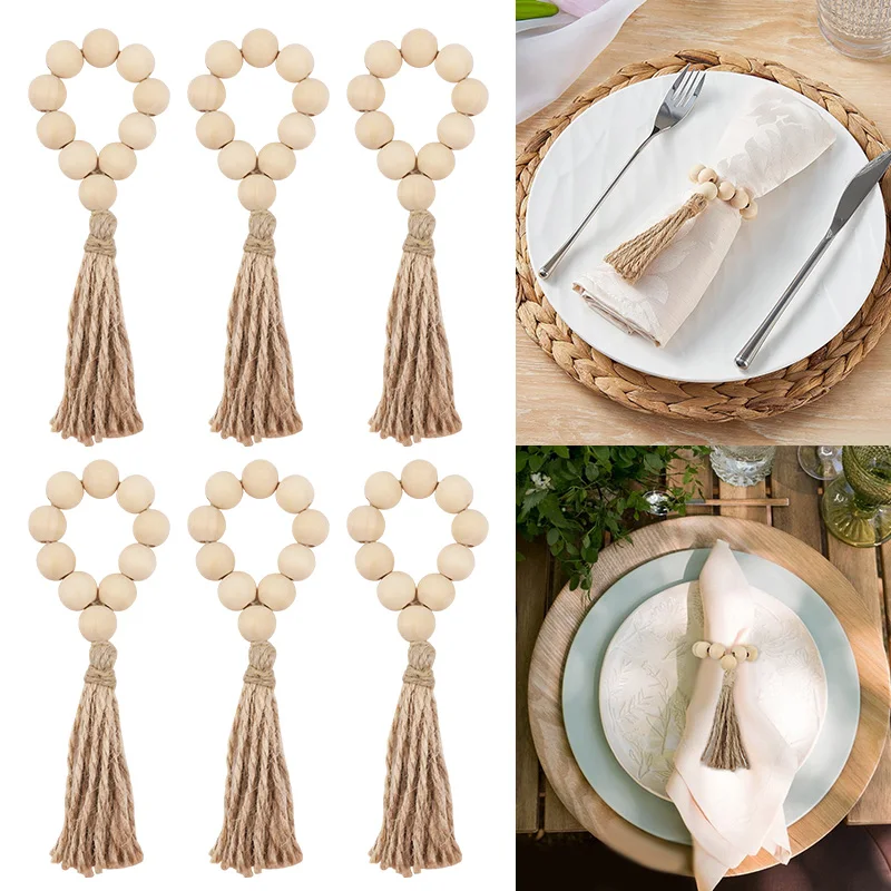 1/12Pcs Wooden Beads Napkin Rings with Tassels Boho Rustic Wedding Party Table Napkin Holder Buckles Christmas Home Decoration
1/12Pcs Wooden Beads Napkin Rings with Tassels Boho Rustic Wedding Party Table Napkin Holder Buckles Christmas Home Decoration