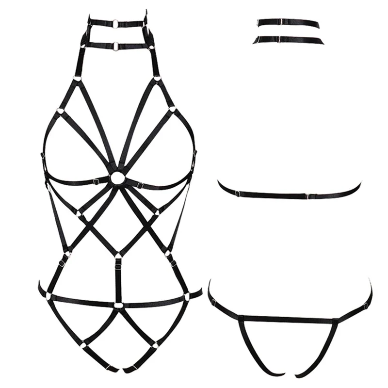 Fetish Black Garter Belt Women Body Harness Bra Set Chest Bondage Lingerie Harness Erotic Cage Bra Gothic Garter Belt
Fetish Black Garter Belt Women Body Harness Bra Set Chest Bondage Lingerie Harness Erotic Cage Bra Gothic Garter Belt