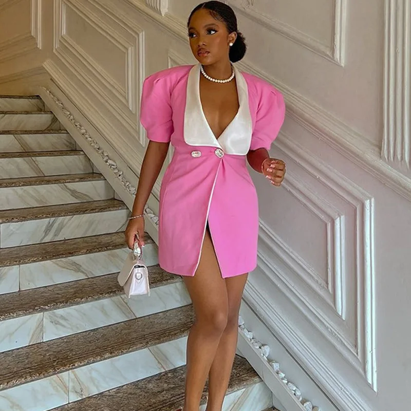 African Fashion Women Short Sleeve Blazer Style V-neck Mini Dress 2024 Autumn Fashion OL Street Vestidos Sexy Party Dresses
African Fashion Women Short Sleeve Blazer Style V-neck Mini Dress 2024 Autumn Fashion OL Street Vestidos Sexy Party Dresses