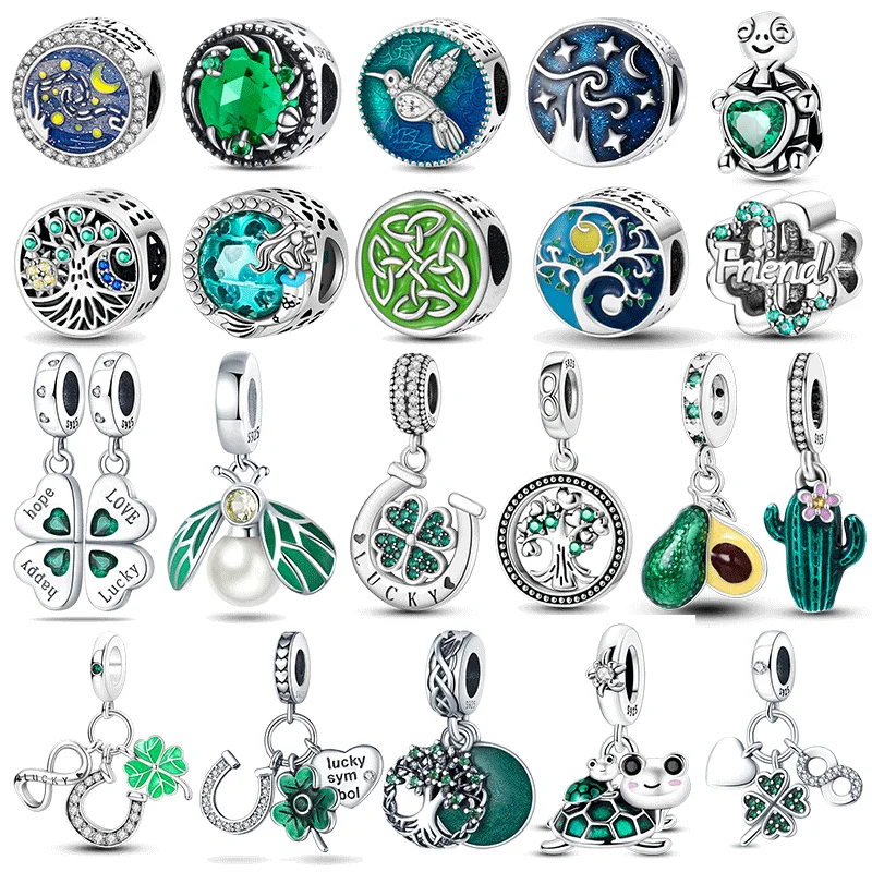 925 Sterling Silver Green Series Four Leaf Clover Lucky Butterfly Pendant Fit Original Bracelet Charm Beads DIY Jewelry
925 Sterling Silver Green Series Four Leaf Clover Lucky Butterfly Pendant Fit Original Bracelet Charm Beads DIY Jewelry