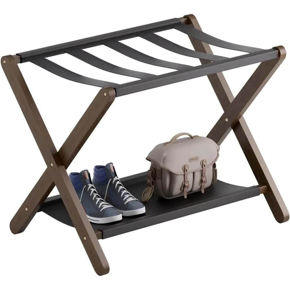 Luggage Rack, Folding Suitcase Stand with Storage Shelf, Premium Bamboo Luggage Holder for Guest Room, Bedroom, Hotel, Closet, H
Luggage Rack, Folding Suitcase Stand with Storage Shelf, Premium Bamboo Luggage Holder for Guest Room, Bedroom, Hotel, Closet, H