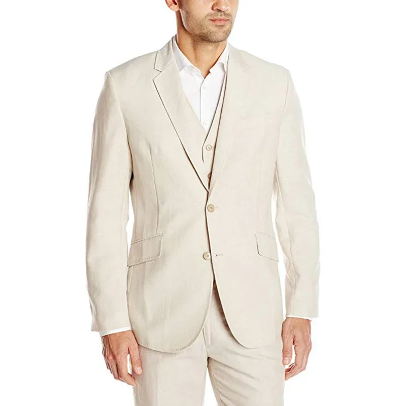 Fashion Beige Summer Linen Men Suits Casual Slim Fit Groom Tuxedo Blazer Hombre High Quality Custom 3 Piece Set Costume Homme
Fashion Beige Summer Linen Men Suits Casual Slim Fit Groom Tuxedo Blazer Hombre High Quality Custom 3 Piece Set Costume Homme