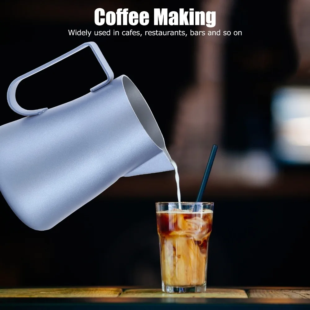 Stainless Steel Milk Frothing Pitcher 350ml Capacity Green Latte Art Jug Pointed Mouth Blue Frothing Cup Coffee Making
Stainless Steel Milk Frothing Pitcher 350ml Capacity Green Latte Art Jug Pointed Mouth Blue Frothing Cup Coffee Making