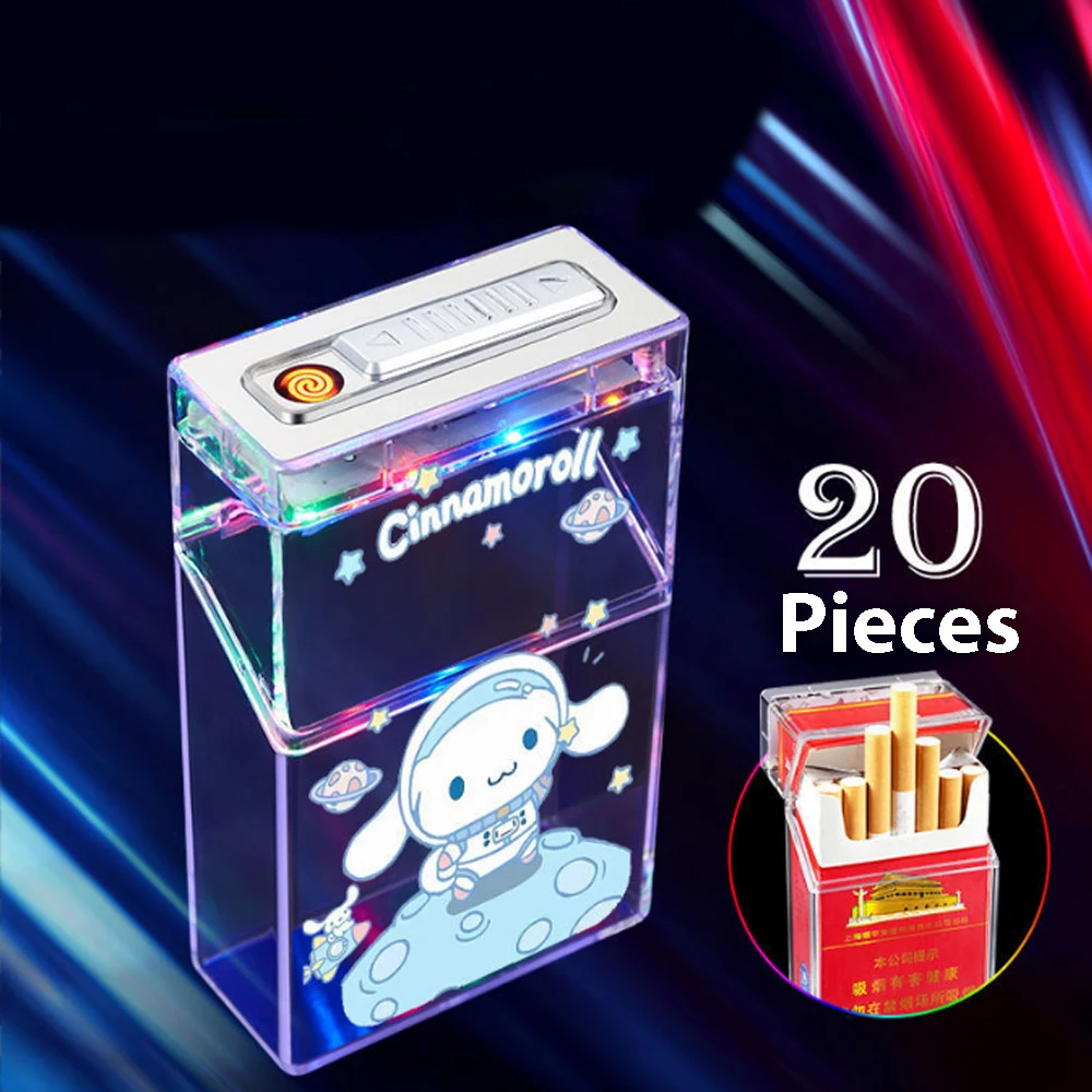 New Transparent Standard Cigarette Case Dual-Use Type-C Rechargeable USB Lighter Windproof Flameless Kuromi Case Smoker Gadget
New Transparent Standard Cigarette Case Dual-Use Type-C Rechargeable USB Lighter Windproof Flameless Kuromi Case Smoker Gadget