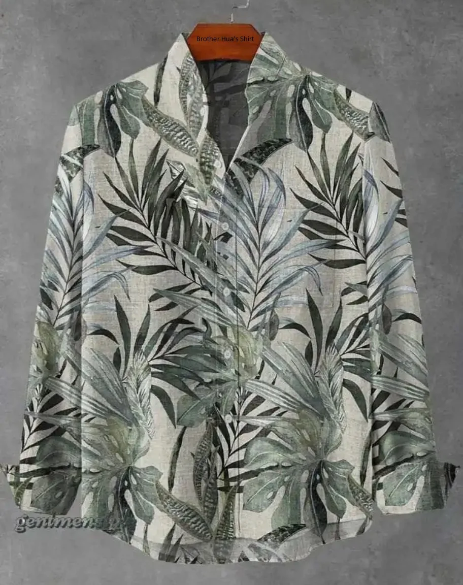 Spring and Autumn Men's Fashion Stand Collar Linen Long Sleeve Shirt Elegant Floral Pattern Print Top
Spring and Autumn Men's Fashion Stand Collar Linen Long Sleeve Shirt Elegant Floral Pattern Print Top