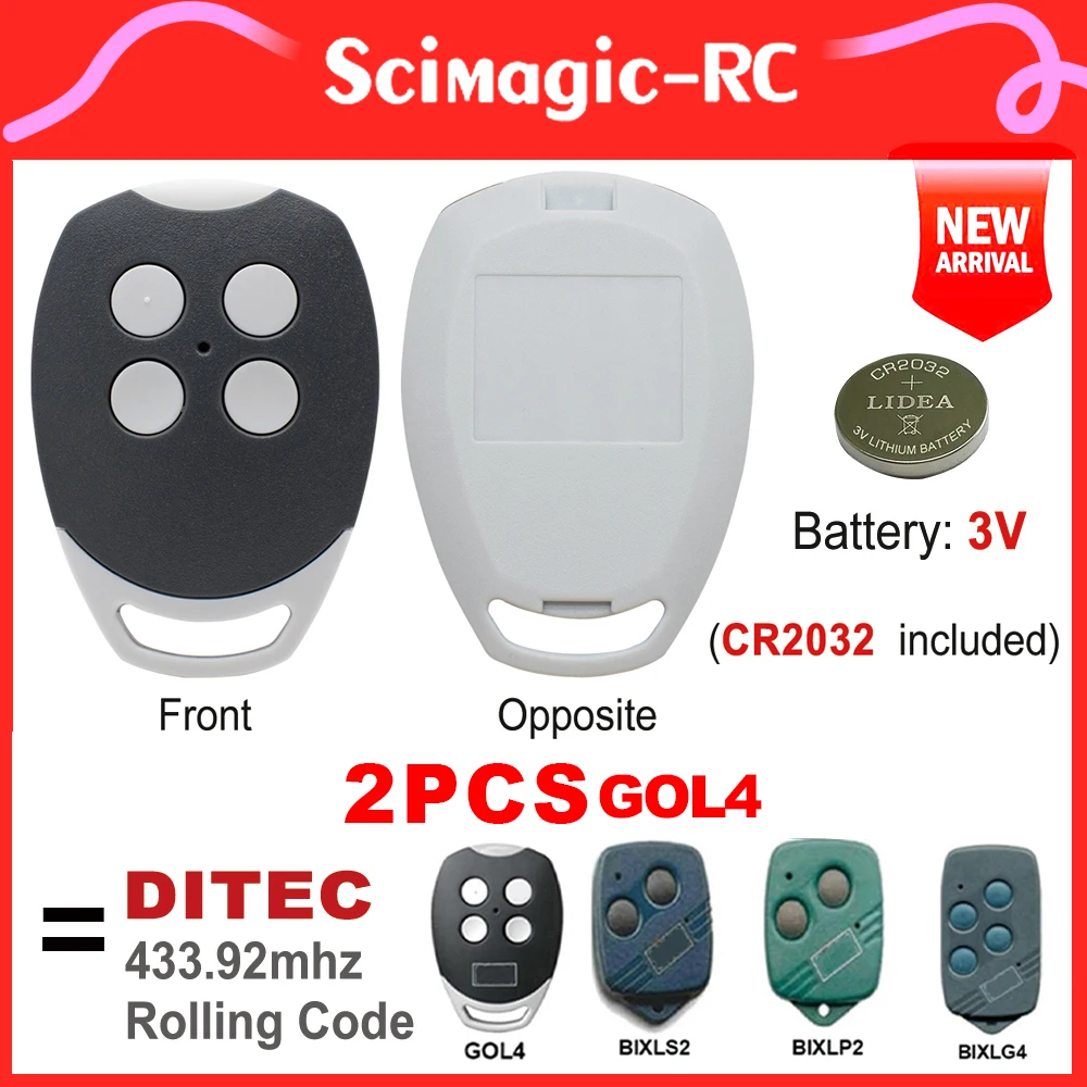 2PCS Ditec GOL4 Remote Control 433.92MHz Rolling Code Garage Door Hand Transmitter For BIXLG4 BIXLP2 BIXLS2 433 mhz Command
2PCS Ditec GOL4 Remote Control 433.92MHz Rolling Code Garage Door Hand Transmitter For BIXLG4 BIXLP2 BIXLS2 433 mhz Command