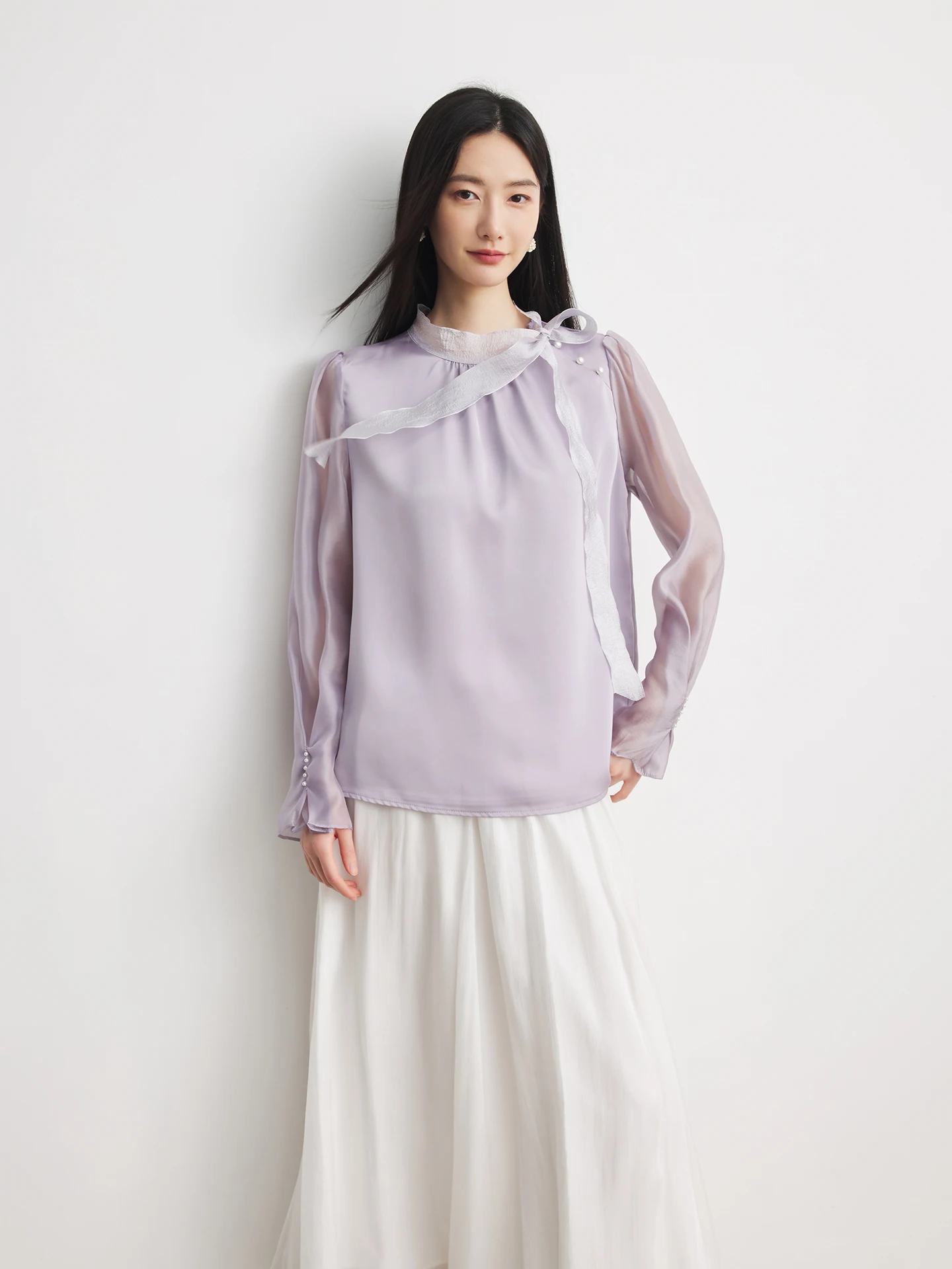 Annata Purple Long Sleeve Shirt Women Summer Thin Bell Sleeve Stand Collar Draped Polyester Commute Style Wet Dry Function
Annata Purple Long Sleeve Shirt Women Summer Thin Bell Sleeve Stand Collar Draped Polyester Commute Style Wet Dry Function