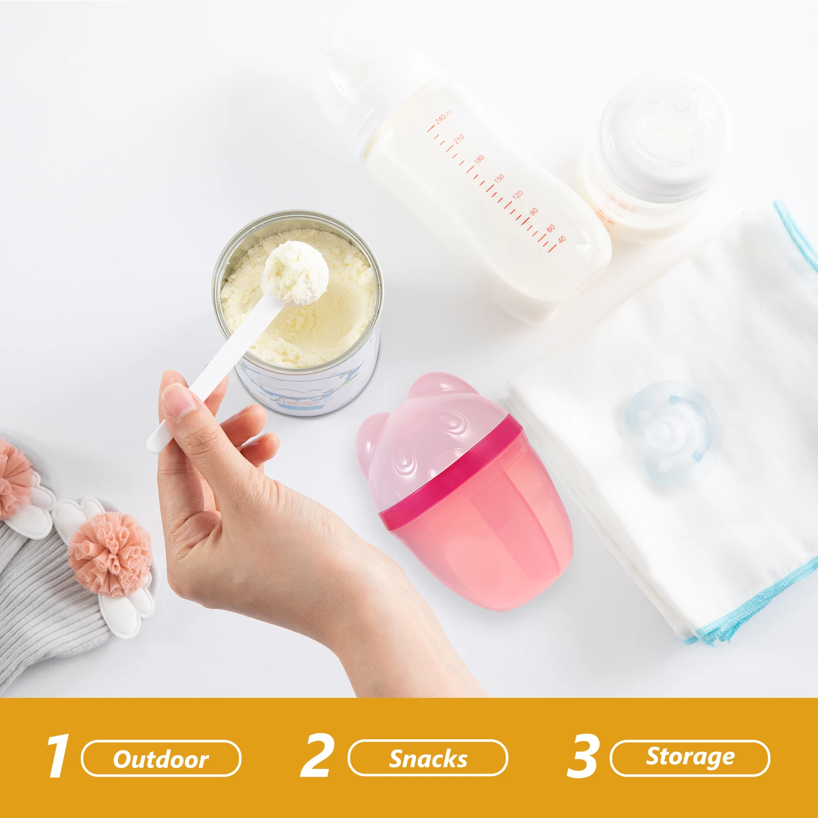 2 pcs Portable Milk Powder Box Rotating Food Storage Container Leak-Proof Compact Lightweight Travel Baby Food Storage
2 pcs Portable Milk Powder Box Rotating Food Storage Container Leak-Proof Compact Lightweight Travel Baby Food Storage