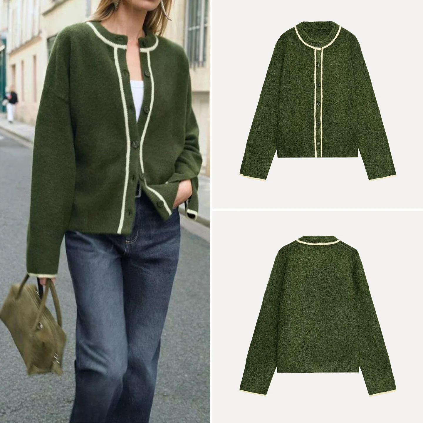 Sweet Sle Color Blo Knitted Jaet for Women Autumn 2025 Faion Personali Decoration Long Sve round Ne Coat
Sweet Sle Color Blo Knitted Jaet for Women Autumn 2025 Faion Personali Decoration Long Sve round Ne Coat