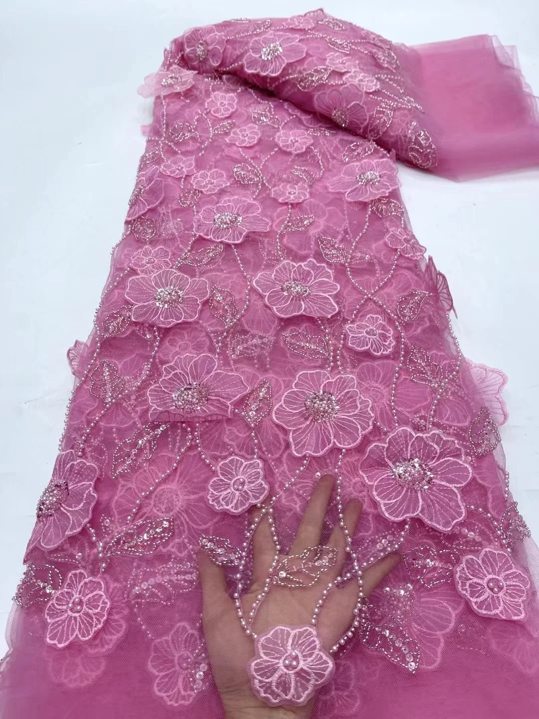 African Lace Fabric 2024 High Quality French 3D Flower Sequins Embroidery Beads Lace Fabric 5 Yards for Women Party DressVFS6049
African Lace Fabric 2024 High Quality French 3D Flower Sequins Embroidery Beads Lace Fabric 5 Yards for Women Party DressVFS6049