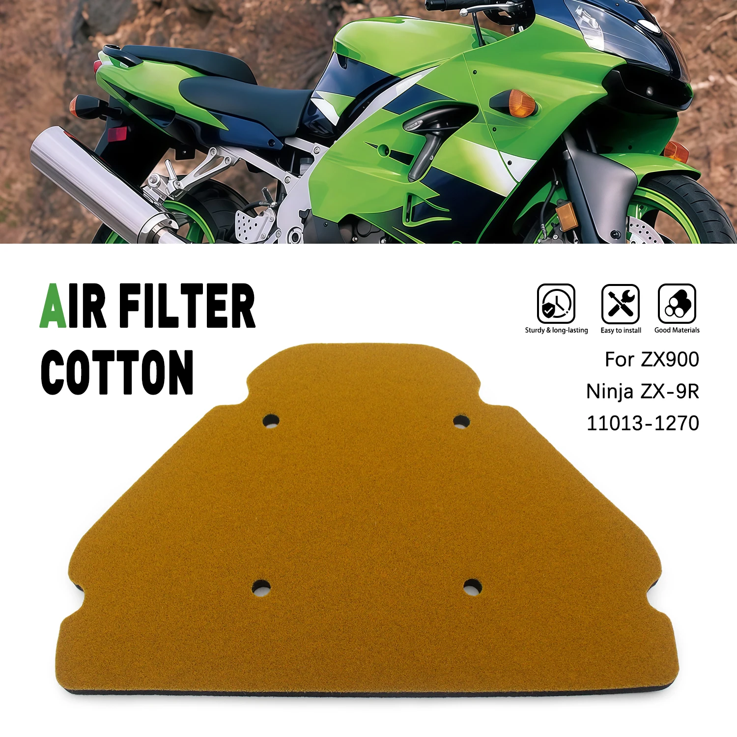 Accessories Moto Air Filter Cleaner Cotton For KAWASAKI ZX900 Ninja ZX-9R 1998 1999 2000 2001 2002 2003 ZX 900 9R 11013-1270
Accessories Moto Air Filter Cleaner Cotton For KAWASAKI ZX900 Ninja ZX-9R 1998 1999 2000 2001 2002 2003 ZX 900 9R 11013-1270